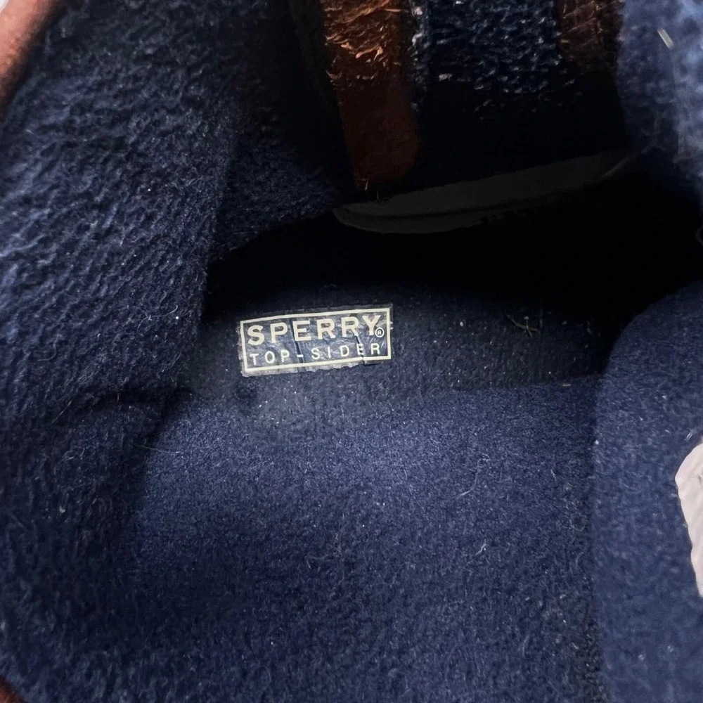 Sperry Womens Saltwater Duck Boots Waterproof Blue Brown‎ Leather STS91175 Sz12 - Picture 9 of 11